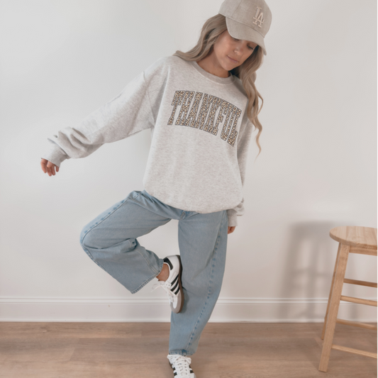 Thankful Leopard Print Sweatshirt – Fall Thanksgiving Crewneck