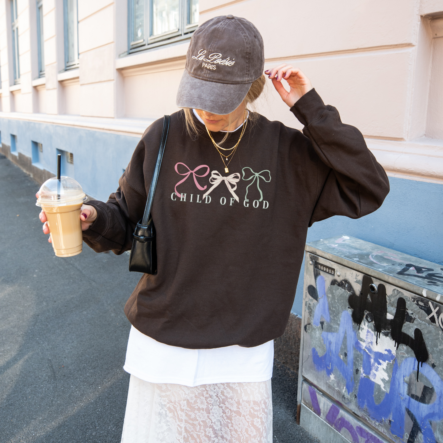 Child of God Bow Sweatshirt – Christian Faith Graphic Crewneck