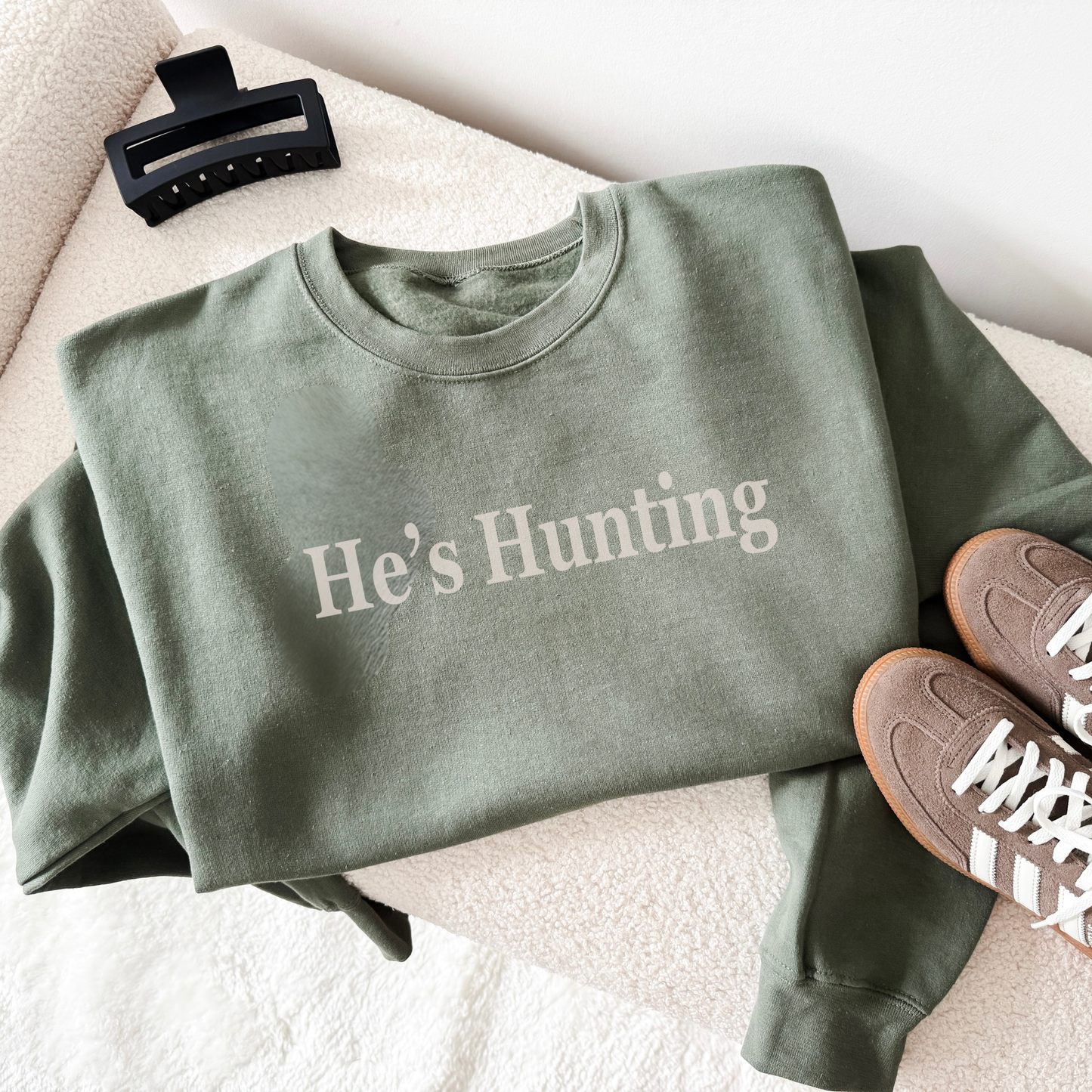 He’s Hunting Crewneck Sweatshirt